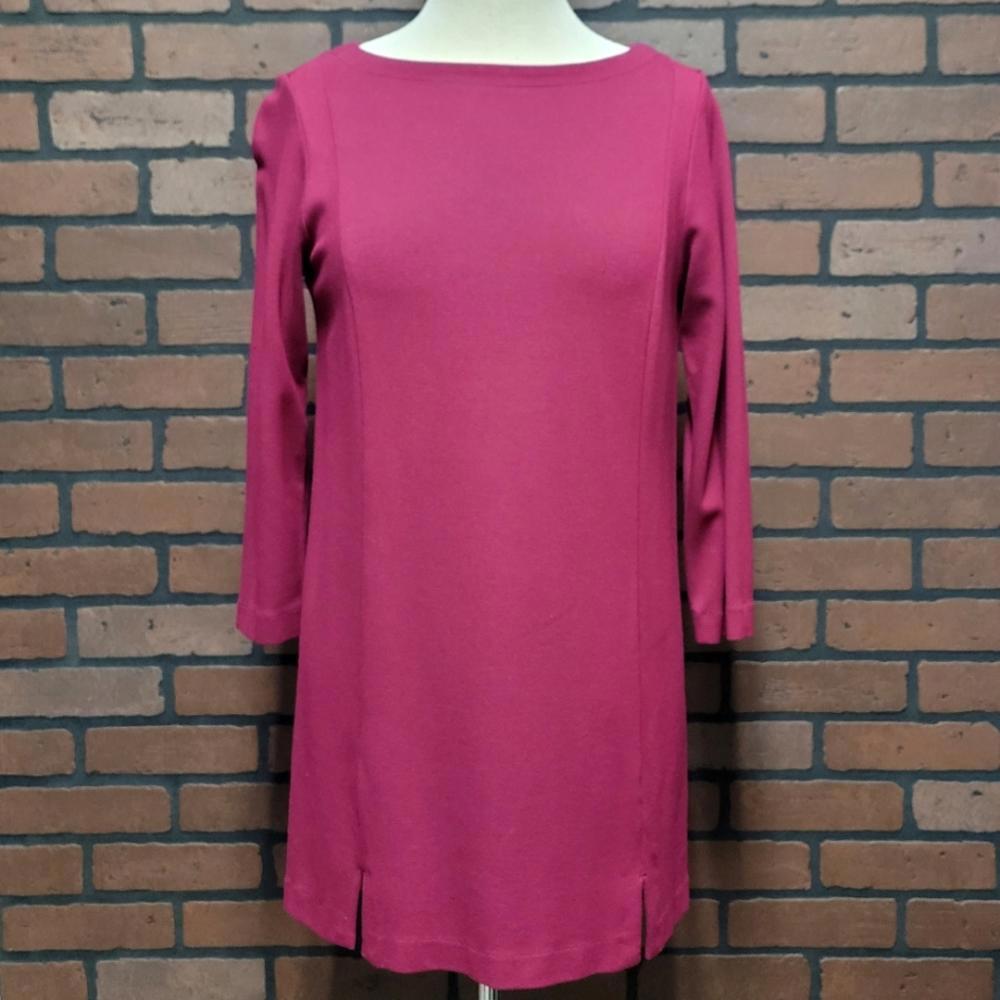 J. Jill Ponte Knit Burgundy 3/4 Sleeve Tunic Top Size Small